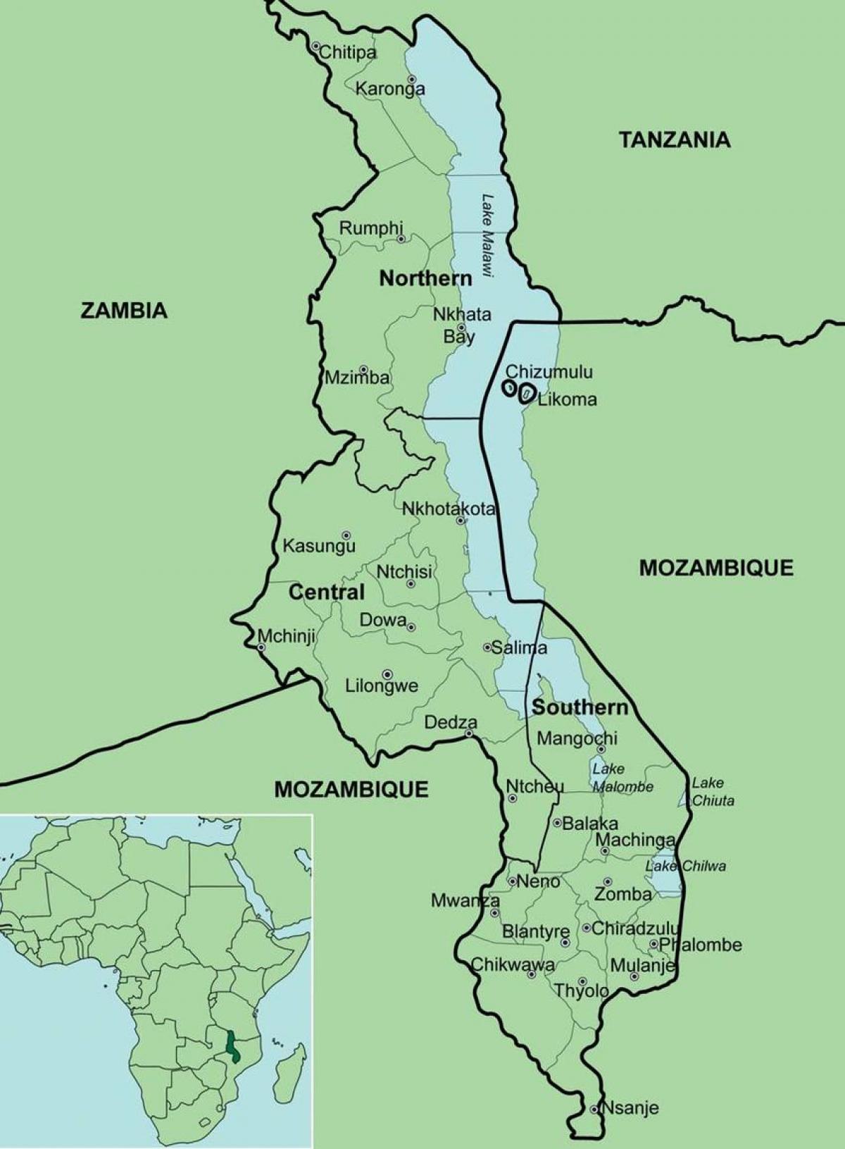 რუკა მალავი აჩვენებს უბანი