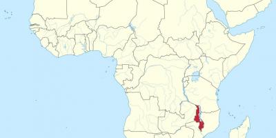 რუკა აფრიკაში აჩვენებს მალავი